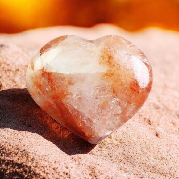 Fire Hematoid Quartz ✦ Rainbow Crystal Heart ✦ Grounding Focus Ritual NWT - Picture 6 of 13